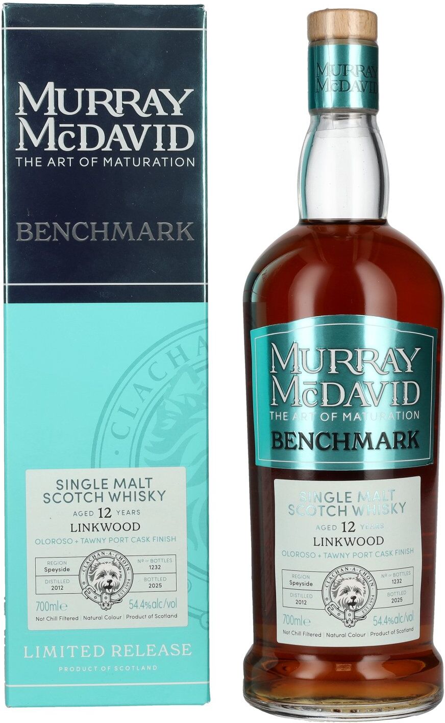 Murray McDavid Whisky Murray McDavid BENCHMARK 12 Years Old LINKWOOD Oloroso & Tawny Port Cask Finish 2012 54,4% Vol. 0,7l in Geschenkbox