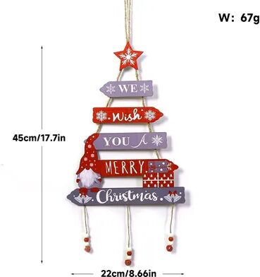DynamicDeals Merry Christmas Decor, Xmas Tree Wall Ornament Natal Navidad, Christmas Hanging Pendant Wooden Crafts, Home Decorations b