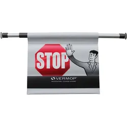 Warnschild Vermop, Hängewarnschild mit STOP bedruckt