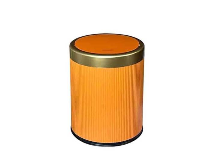 FZL02068LM Badezimmer Abgedeckter Mülleimer Im Badezimmer- Und Toilettenpressenstil(Orange,Mittel)