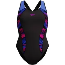 SPEEDO Damen Schwimmanzug Womens Placement Laneback, Größe 46 in Schwarz Schwarz