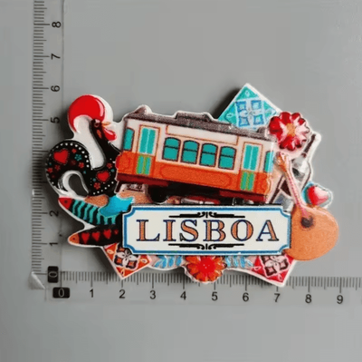 Inspire Picks Portugal Souvenir Fridge Magnets Lisbon Tram & Porto Travel Collection 9