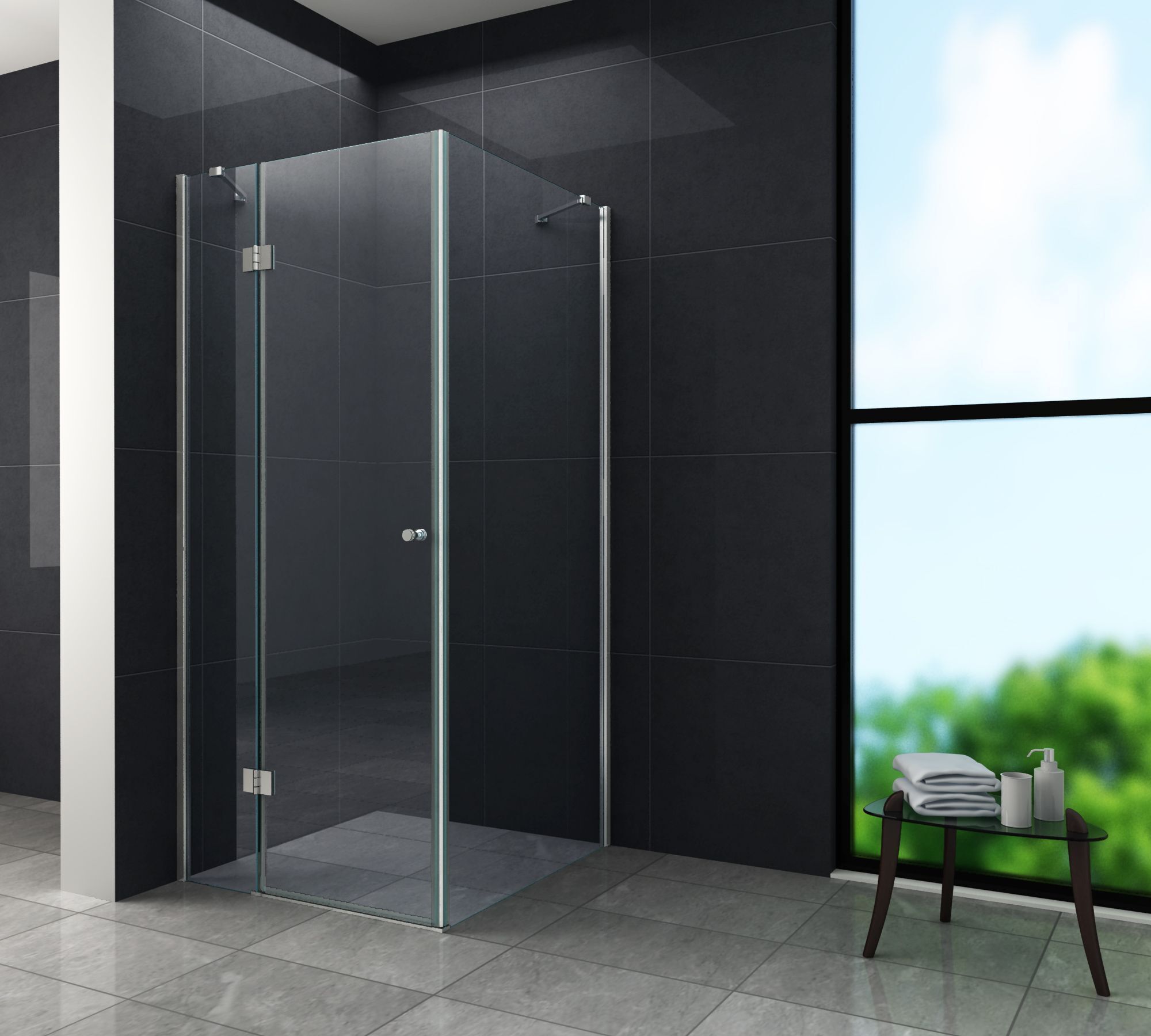 Duschkabine NOVUM 100 x 100 x 195 cm ohne Duschtasse