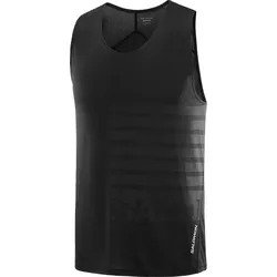 Salomon Herrenshirt Sense Aero Singlet GFX - schwarz / M