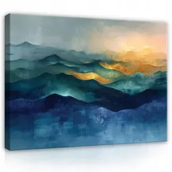 LEINWANDBILD Abstrakt Gold Blau 60x40