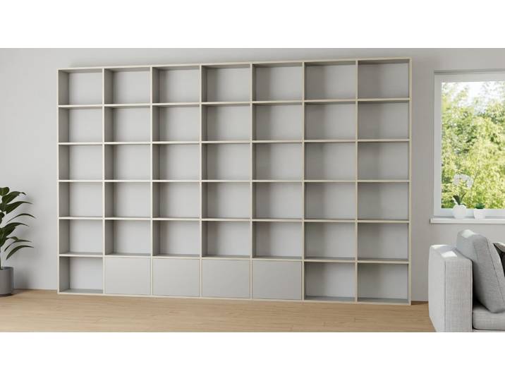 Großes Bücherregal Premium Dekore Grau Multiplex Kante
