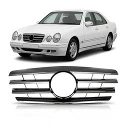 Kühlergrill Chrom & Schwarz passend für Mercedes-Benz E-Klasse W210 1999-2002