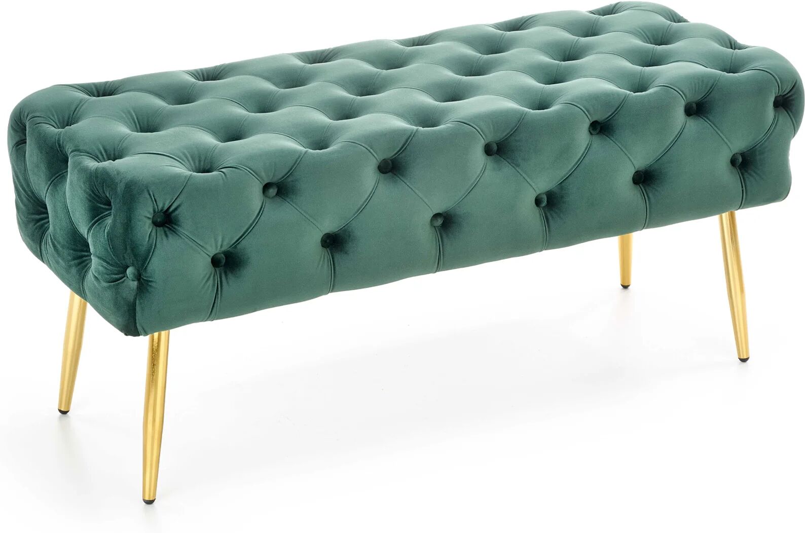 garneroarredamenti Panca moderna 100x45cm in velluto verde oro Napoleon