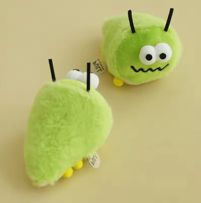 Inspire Picks Cute Green Bug Catnip Plush Toy Interactive Squeaky Chew Toy For Cats And Kittens green