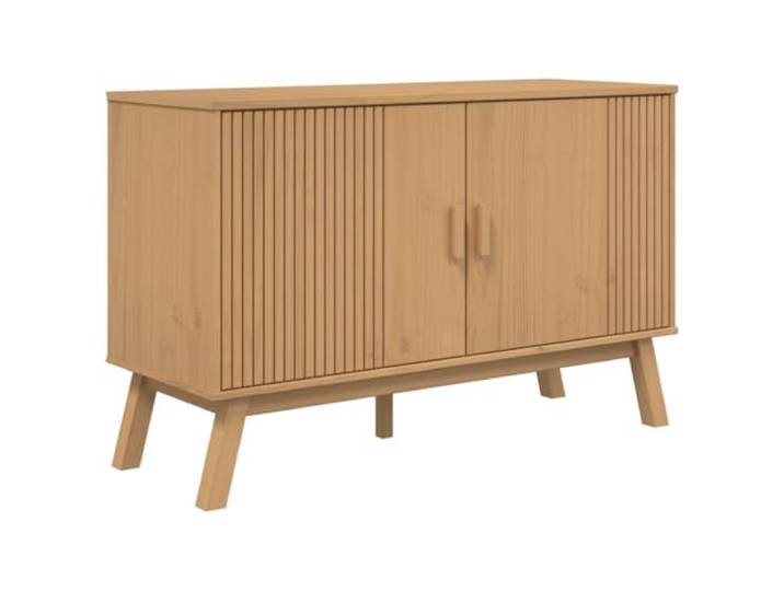 LASWWQMRF Sideboard Olden Braun 114x43x73,5 cm Kiefer Massivholz Kommode Rustikales skandinavisches Design mit Holzbeinen und Standfestigkeit für Wohnzimmer oder Schlafzimmer.
