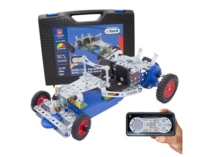 eitech Retro Car mit App-Steuerung - Metallbaukasten 00700, programmierbar