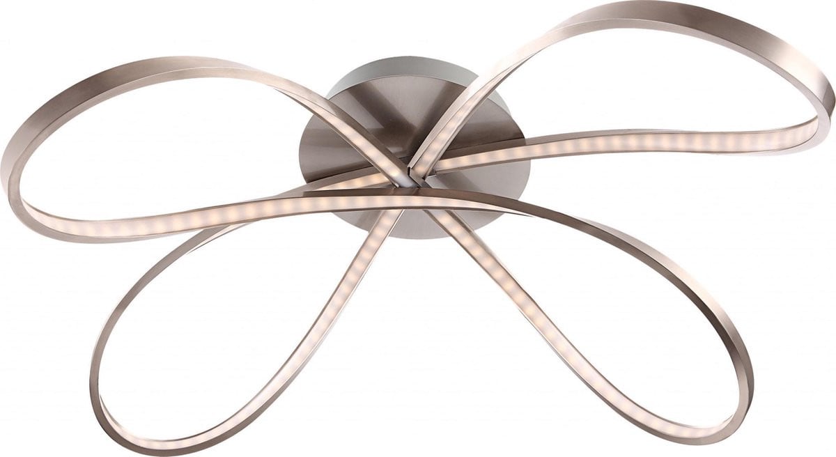 Globo Lighting Plafondlamp Globo XL Una LED - Nikkel mat/Kunststof
