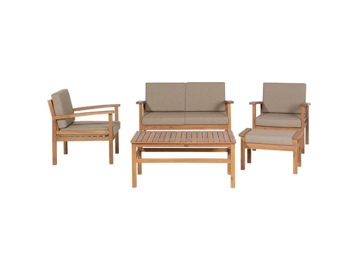4-SITZER LOUNGE SET zertifiziertes Holz hellbraun Manila
