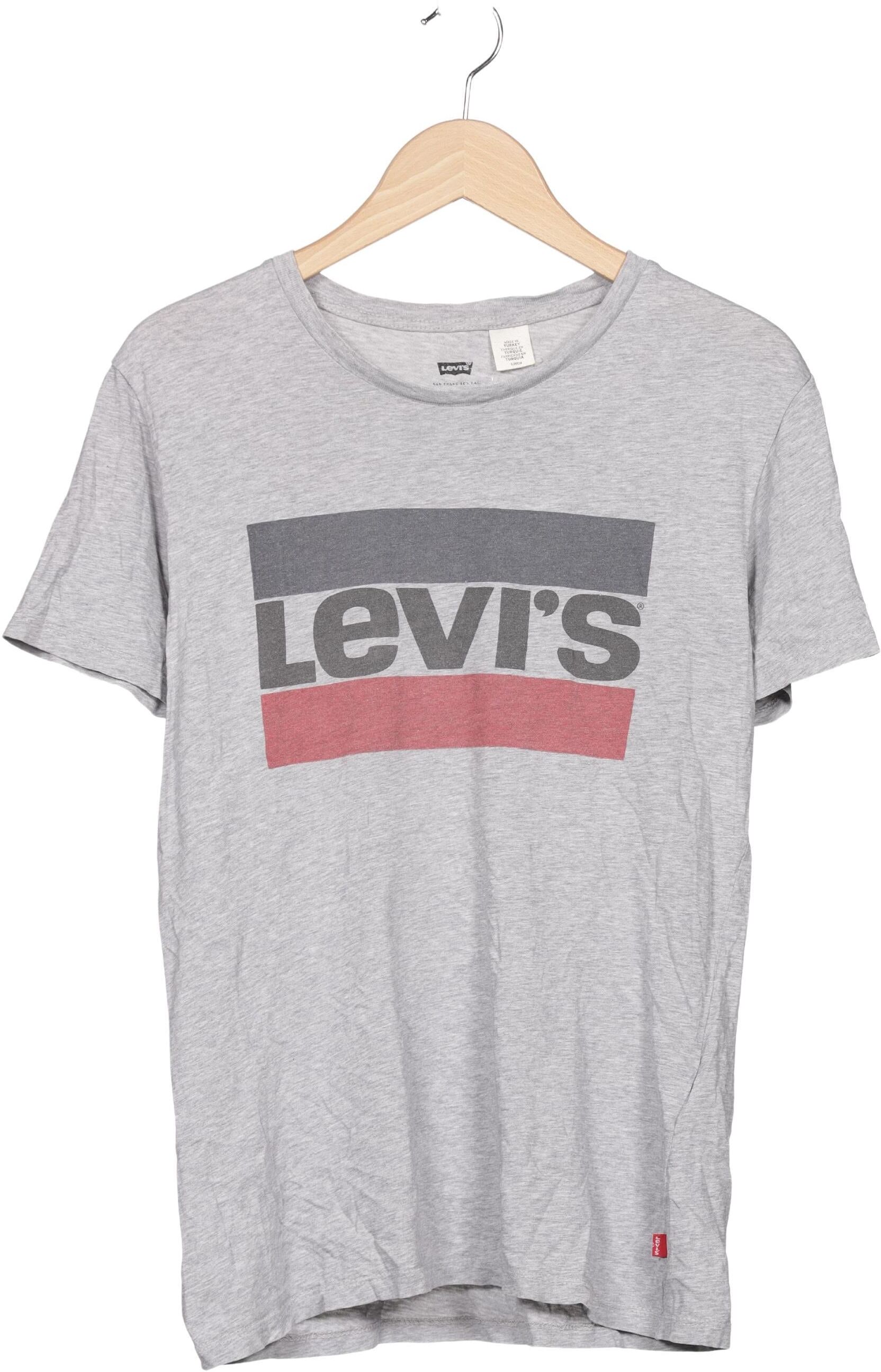 Levis Herren T-Shirt, Grau, Gr. S, Baumwolle - Second Hand