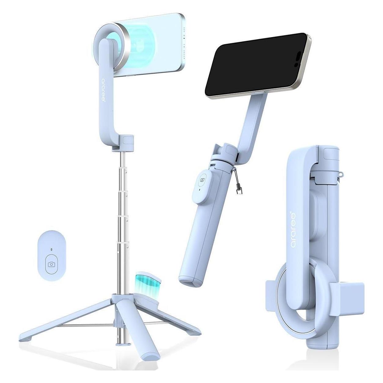 Araree Selfie Stick Bluetooth Magfie Pod niebieski/blue MagSafe Tripod AR60-01727C (AR60-01727C)