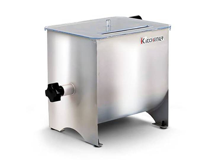 Kitchener Meat Mixer Edelstahl manuelle Handkurbel 4,2 Gallonen/16L Max 17.6LBS Pfund Kapazität Heavy Duty Commercial Food Grade w / 4 abnehmbare Mixing Paddles und klarem Deckel zum Würzen Fleisch