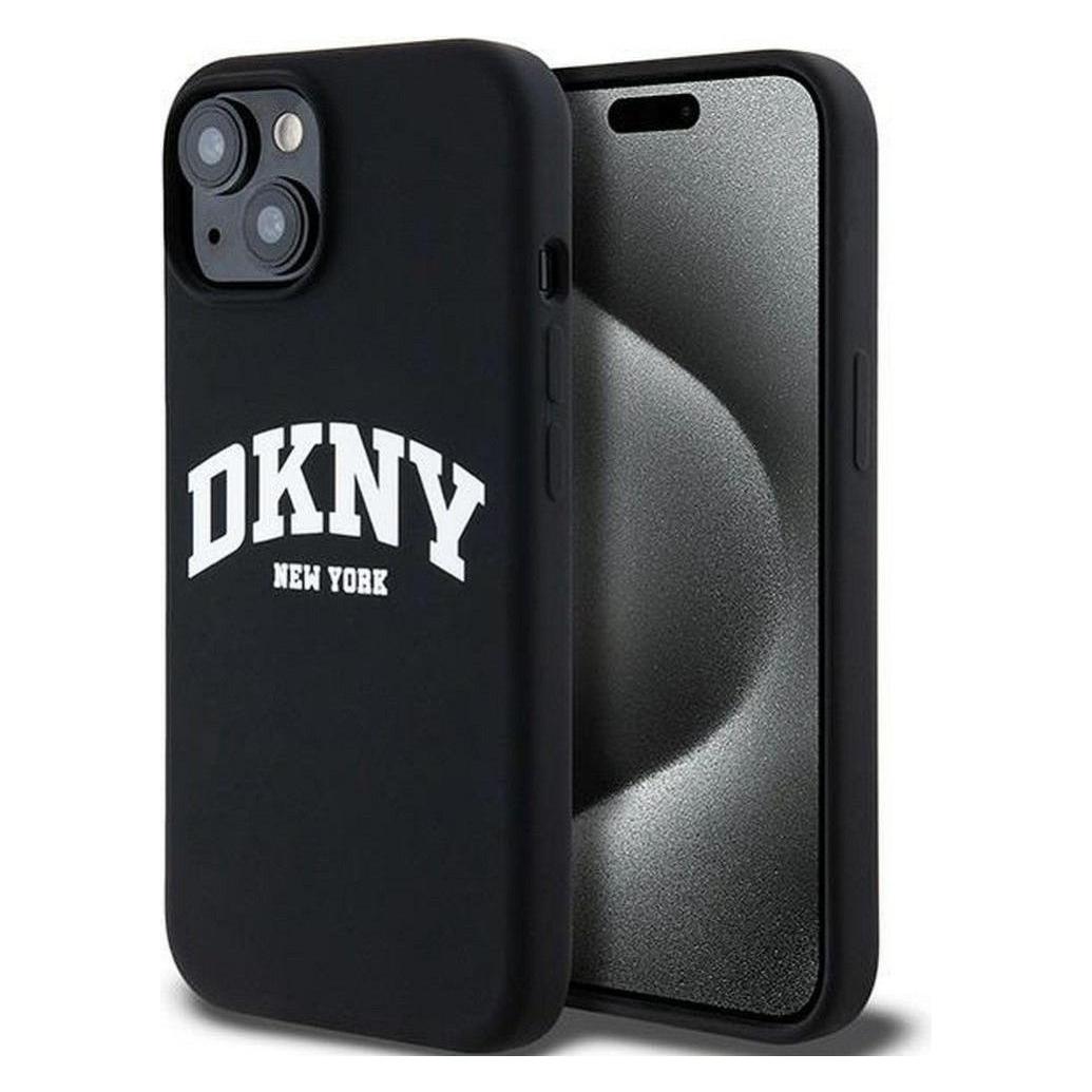 DKNY DKHMP15SSNYACH iPhone 15 / 14 / 13 6.1" czarny/black hardcase Liquid Silicone White Printed Log (Apple iPhone 15) (DKHMP15SSNYACH)