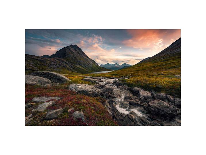 Fototapete, Mehrfarbig, Flusslauf, 450x280 cm, Tapeten & Wandverkleidungen, Fototapeten