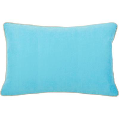 Dekokissen DONE. "Joy", blau (azur, unifarben), B:40cm L:60cm, Polyester, Dekokissen_Sitzkissen_Kissenhüllen, unifarben, Reißverschluss, Kissenhüle ohne Füllung, 1 Stück