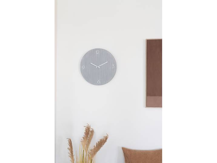 Horloge murale Ravenna MDF panneau de fibres de bois à densité moyenne 40 x 40 x 4cm Gris