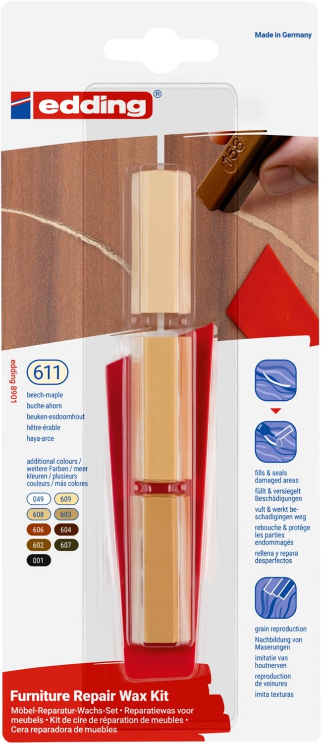 Edding 8901 reparatiewas voor houten meubels - Beuken-esdoornhout
