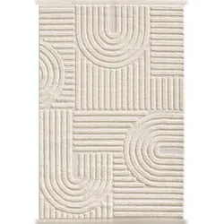 Carpetsale24 Teppich 240x340 cm Creme, Hochflor Wohnzimmer Teppich, Weich & Flauschig, Skandinavisch Boho Stil, Langflor Shaggy, Pflegeleicht