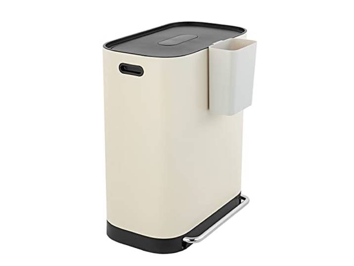 happimess HPM1014D Beni Küchenabfalleimer mit Doppeleimer für Zuhause, Schlafzimmer, Badezimmer, Wohnzimmer, Gästezimmer, Büro, Küche, Mandel
