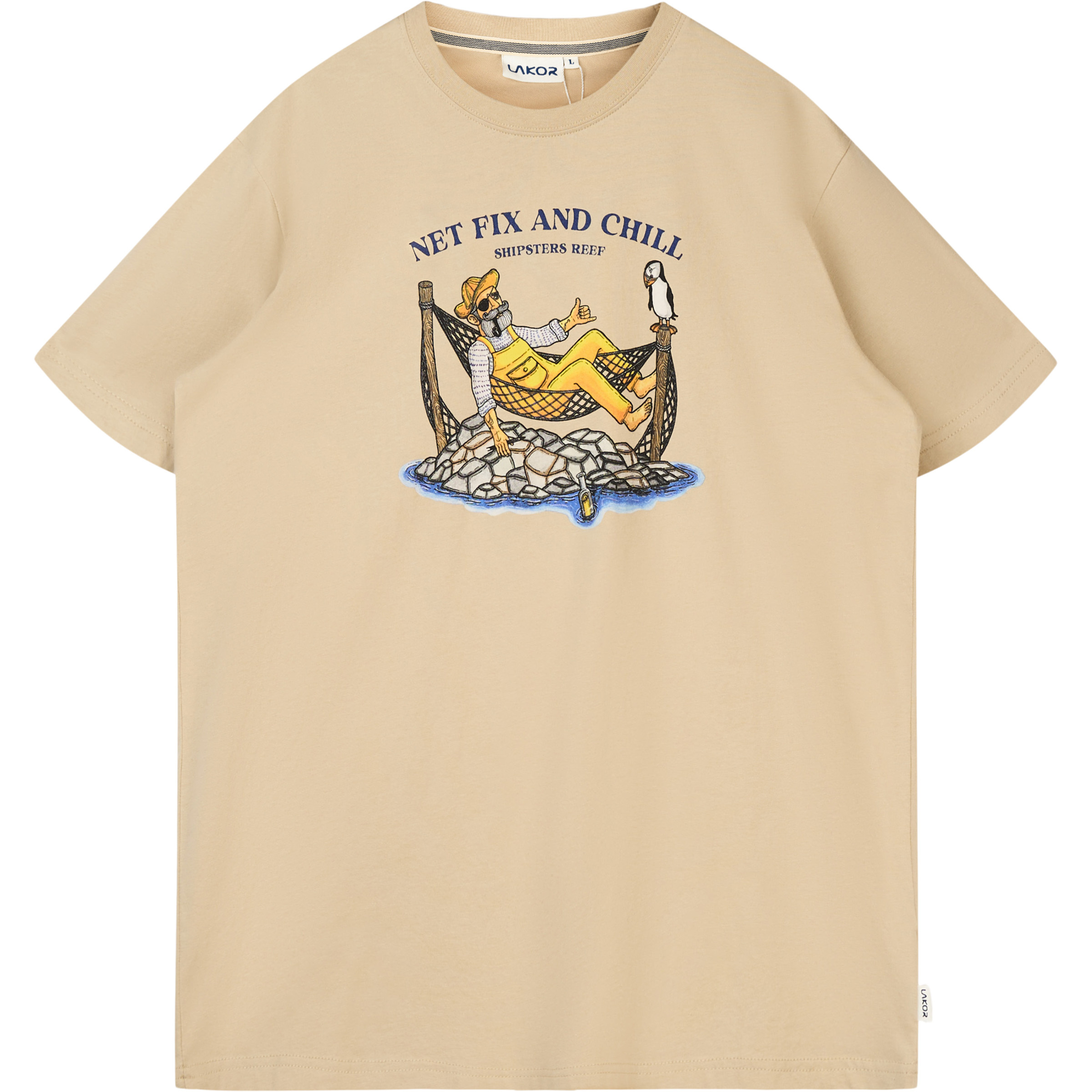 Lakor Net Fix and Chill Herren T-Shirts beige Größe XL Lifestyle Hautfreundlich