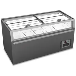 KLIMAITALIA Statisches Panoramainsel-Flachglas. LED-Beleuchtung. Automatisches Auftauen. Temperatur 0°C/+10°C und -22°C/-18°C. MANHATTAN14