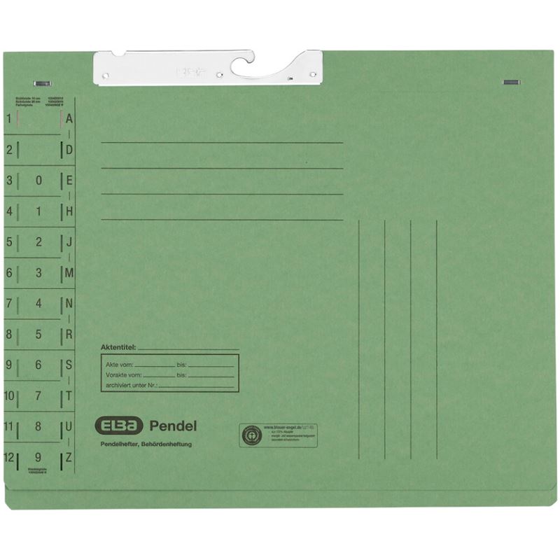 ELBA Pendelhefter Karton grün 1 x Amtsheftung (100560089)