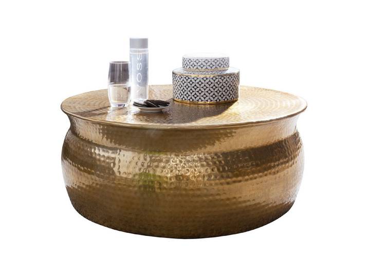 tinkaro Couchtisch RYAN Aluminium Beistelltisch Gold (1-St)