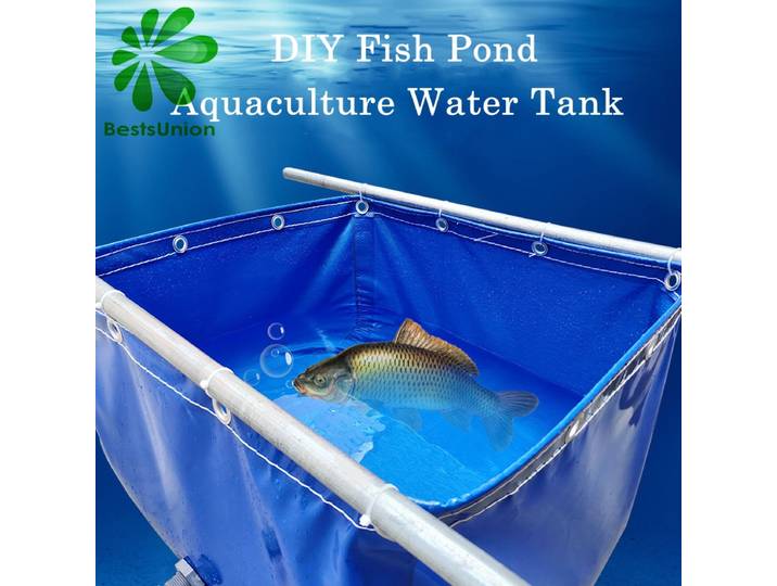 1x1x0.6/0.9 m DIY Réservoir de poissons d'aquaculture 500G Bâche plastique serre Étang à poissons écrevisses Koi Culture enfant piscine