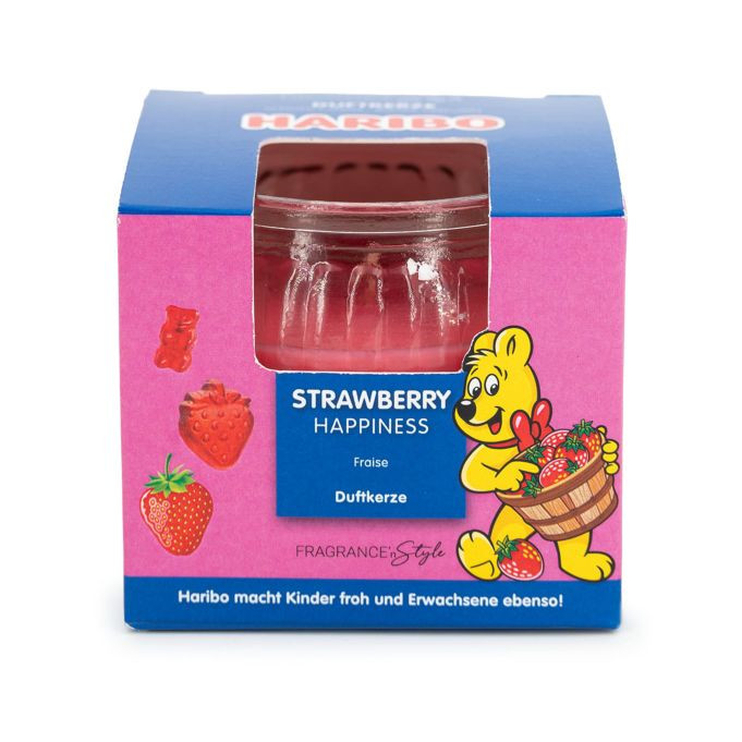 Haribo geurkaars met fruitige geur in geschenkdoos