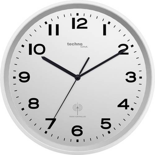 Techno Line WT 8500-2silber Funk Wanduhr 30cm x 41mm Silber