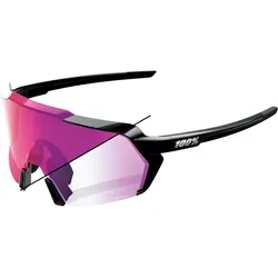 100%, Unisex, Sportbrille, KORBIN Gloss Black - Purple Mirror Photochromic Lens (Gloss Black, Purple), Violett, Schwarz