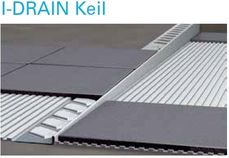 I-DRAIN Keil (linker Anschlag) 0,98 m, Edelstahl, gebürstet, h1 10mm, h2 24mm ID754100L