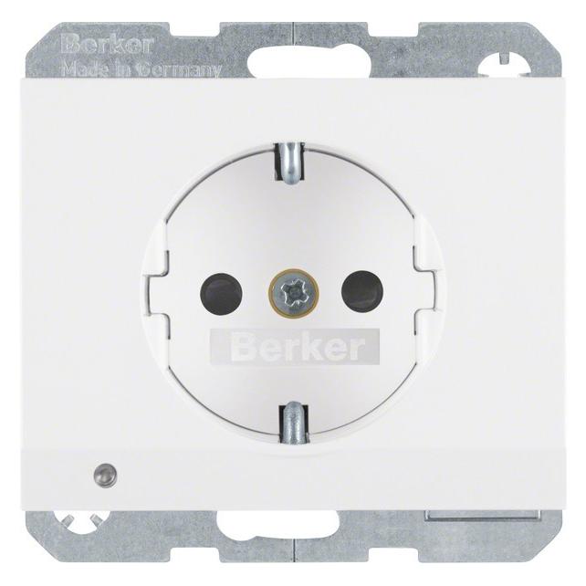 Berker GmbH & Co. KG SCHUKO-Steckdose pows/gl LED-Orientierg-licht 41097009 (41097009)