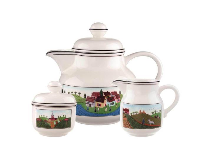 Villeroy & Boch Tee-Set Design Naif bunt 3-tlg., Mehrfarbig, Keramik, Geschirr, Kannen & Karaffen, Teekannen