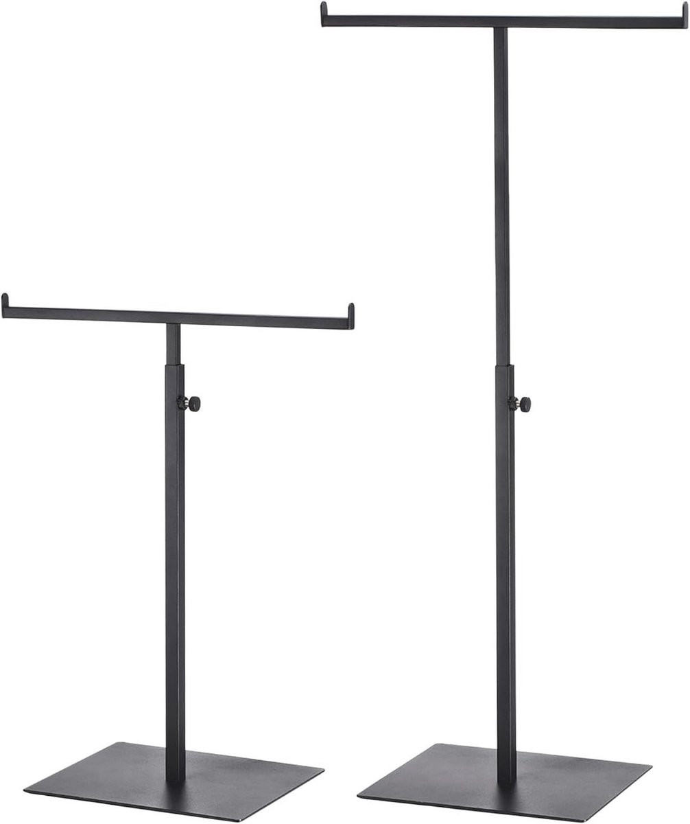 2-delige Verstelbare Metalen Tas & Sieraden Display Standaard met Dubbele Haak