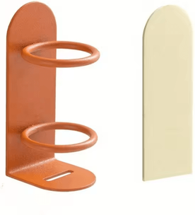 Uplift Curations Wall Mounted Iron Toothbrush Holder No Drill Bathroom Storage Rack With Drainage orange