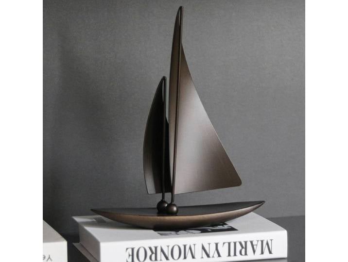 Voilier en résine métallique de Style moderne et luxueux, artisanat pour salon, bureau, meuble TV, ornement de bureau, décoration de maison minimaliste