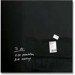 Sigel GL200 Glas-Whiteboard / große Glasmagnettafel Artverum, 100x100 cm, schwarz