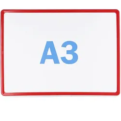 Plakatrahmen, DIN A3, rot, Kunststoff, Ecken gerundet