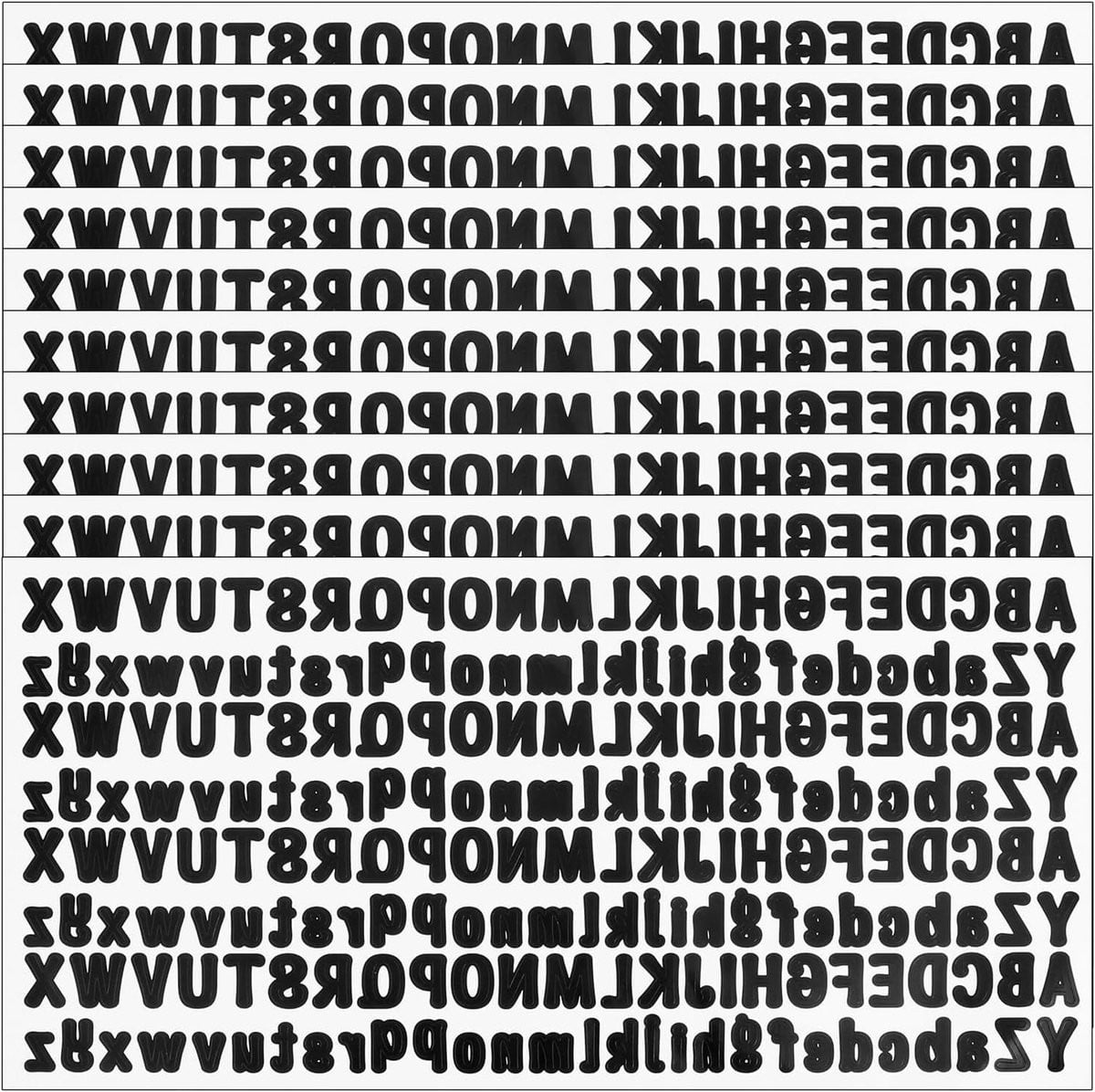 Kleine Zelfklevende Letterstickers in Zwart, 10 Vellen, Perfect voor Adres, Handwerk en Decoratie