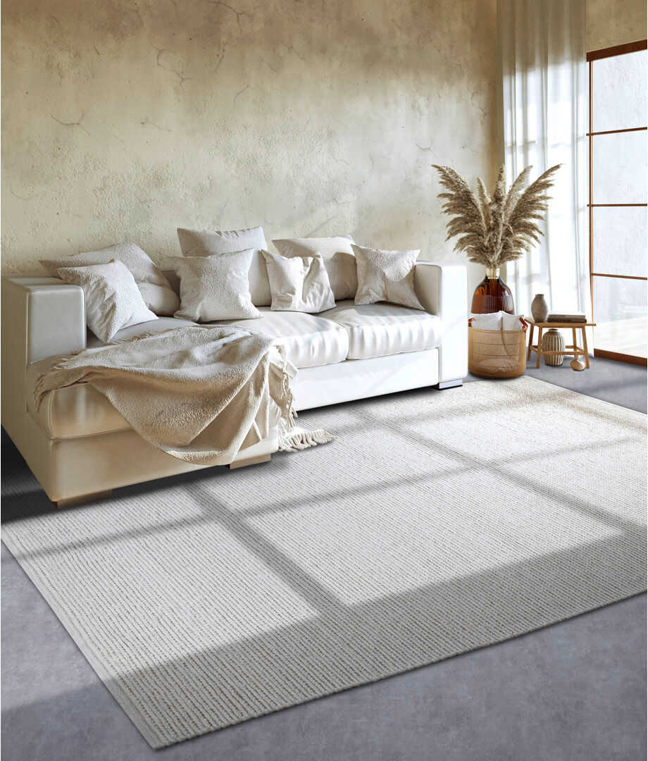 Villeroy & Boch Francois Wool Rug White Rectangular 60 x 90cm