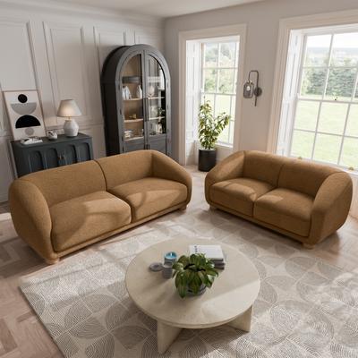 Furniture of America Lester 2-Piece Contemporary OEKO-TEX Fabric Sofa Set
