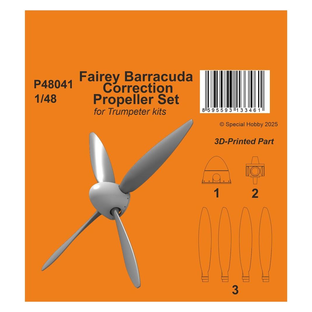 CMK Fairey Barracuda Correction Propeller Set for Trumpeter (129-P48041)