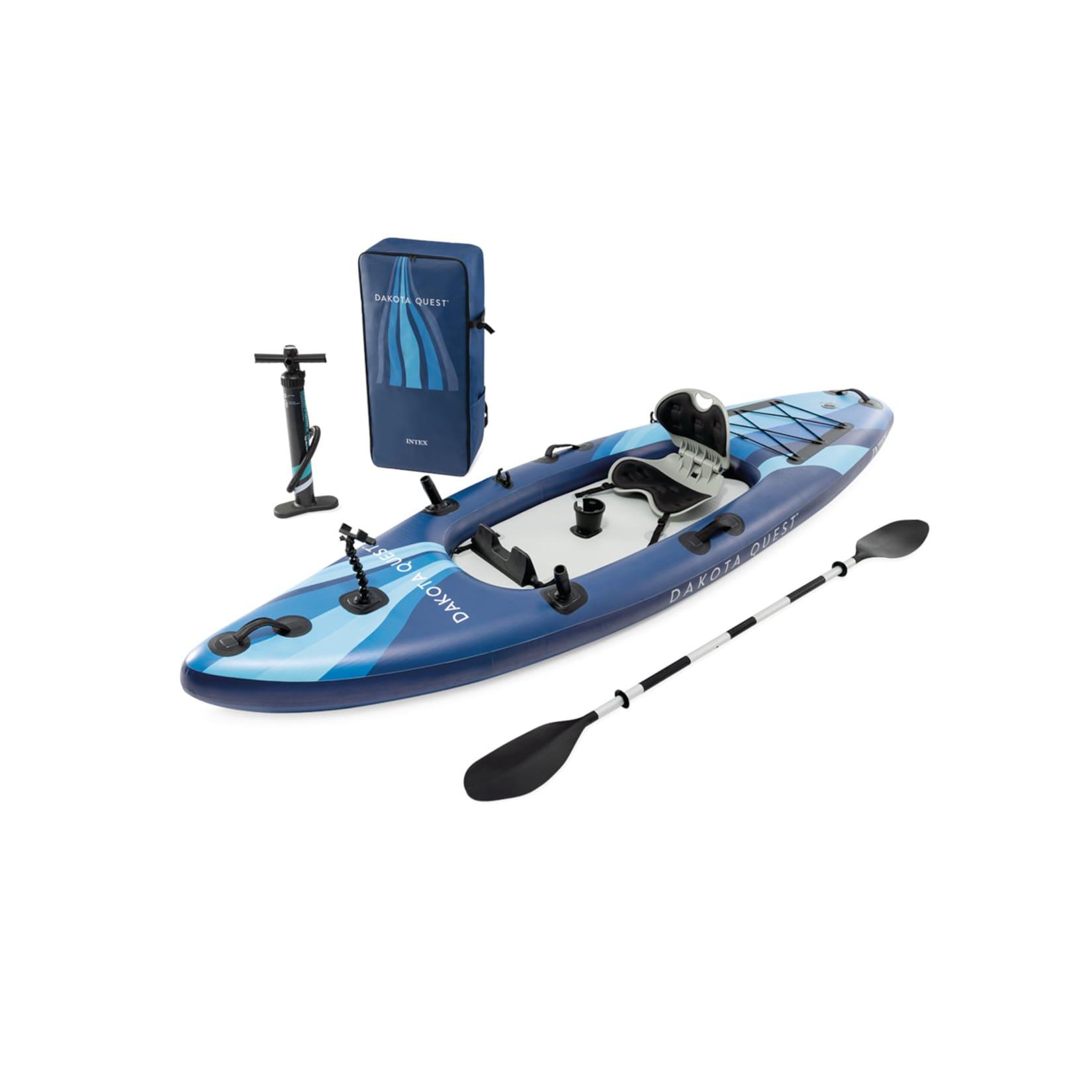 INTEX 68245NP Kajak Dakota Quest aufblasbar Sit On Top 160kg Zubehör Set Kayak