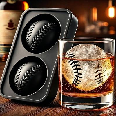 Universal Stock Baseball Ice Cube Mold Silicone Ice Cube Tray For Whiskey, Cocktails & Summer Drinks b