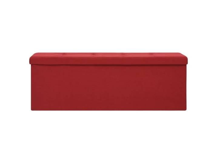 LVL - MEUBLE SIEGE - Banc de rangement pliable Rouge bordeaux Faux lin(5307)